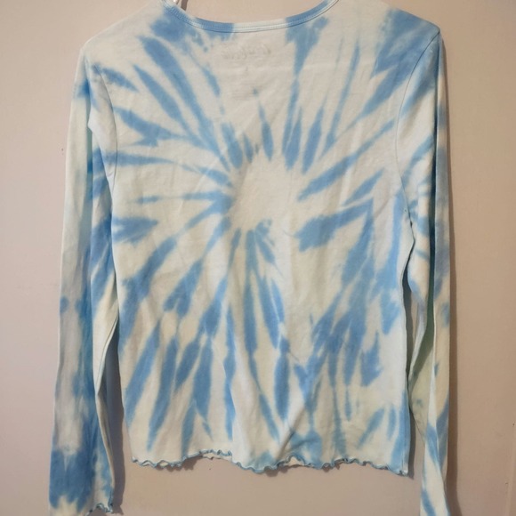 NWT Juniors Coca Cola Blue Tie Dye Long Sleeve Tee Size Large - Picture 4 of 4